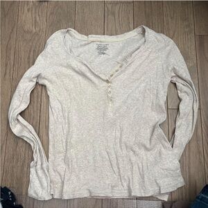 Faded Glory Light Beige Long Sleeve Top